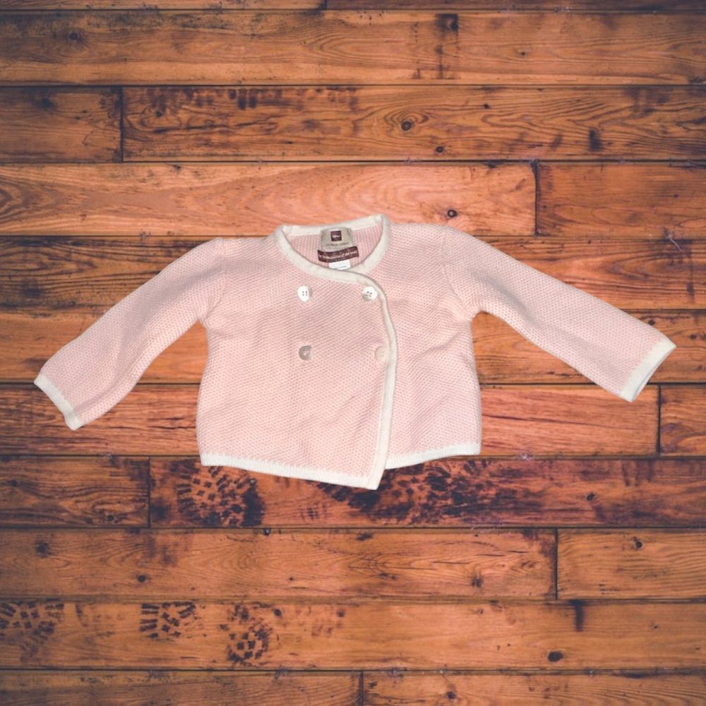 5 for $25🔥Tea Chinese Jacket Pink Knit Button Front Sweater‎ Girls 3-6 Months